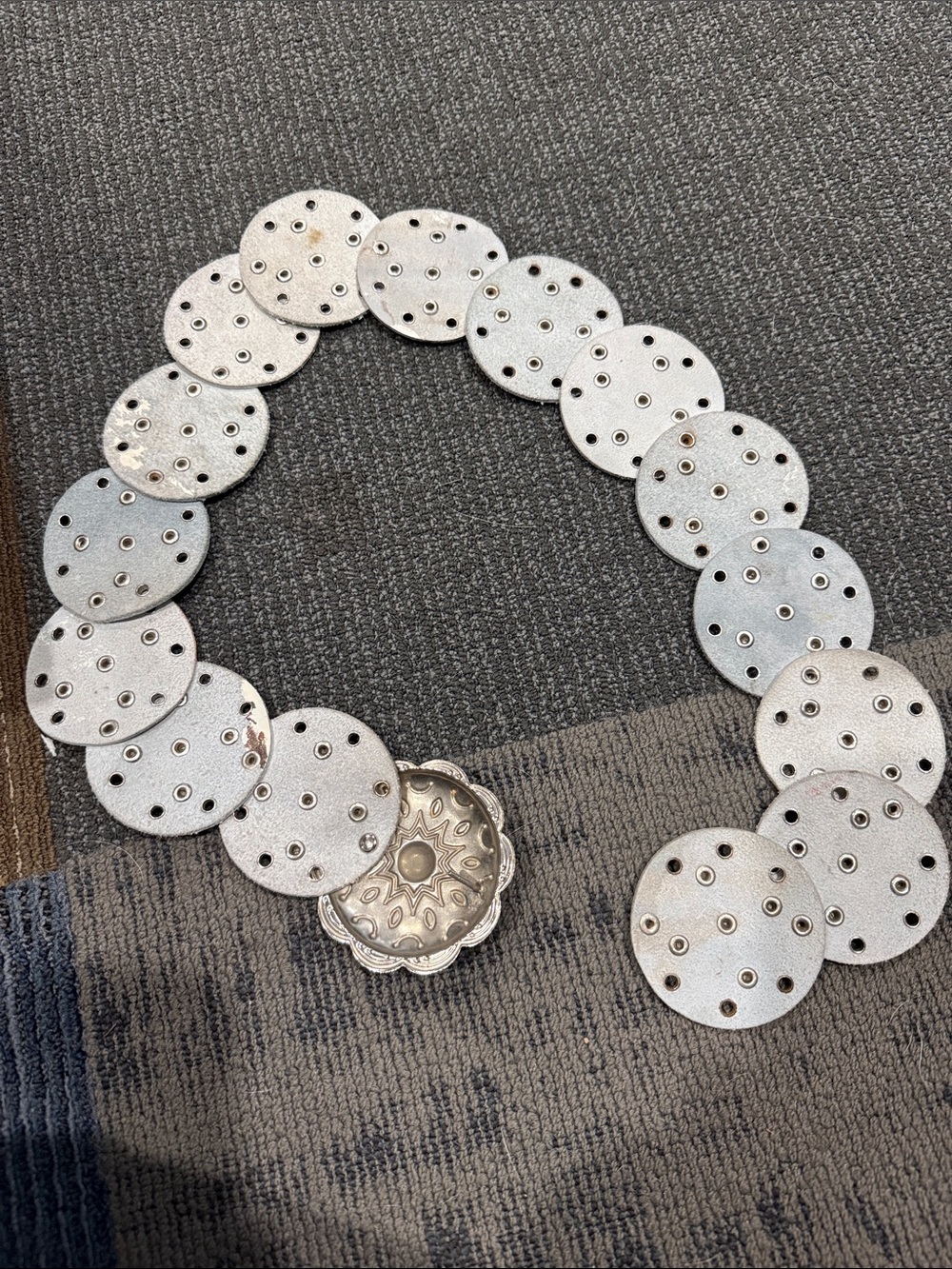 Silver Concho Statement Belt - Metallic Silver - Picture 2 of 2